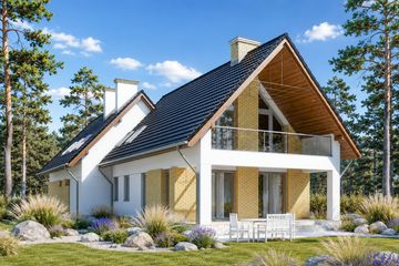 Projekt domu LK&1068 - parterowy z poddaszem dom o powierzchni 186,69 m², dach dwuspadowy - ujęcie 3
