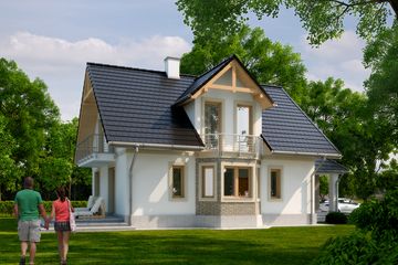 Projekt domu LK&1062 - parterowy z poddaszem dom o powierzchni 107,10 m², dach dwuspadowy - ujęcie 3
