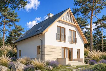 Projekt domu LK&1053 - parterowy z poddaszem dom o powierzchni 118,48 m², dach dwuspadowy - ujęcie 2