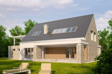 Projekt domu LK&1044 - parterowy z poddaszem dom o powierzchni 212,79 m², dach dwuspadowy - ujęcie 3