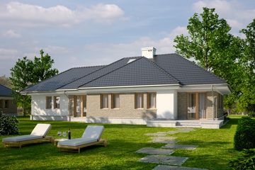 Projekt domu LK&1032 - parterowy dom o powierzchni 120,71 m², dach wielospadowy - ujęcie 3