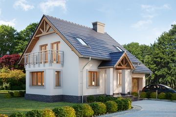 Projekt domu LK&1027 - parterowy z poddaszem dom o powierzchni 98,04 m², dach dwuspadowy - ujęcie 2