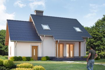Projekt domu LK&1027 - parterowy z poddaszem dom o powierzchni 98,04 m², dach dwuspadowy - ujęcie 3