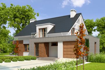 Projekt domu LK&1016 - parterowy z poddaszem dom o powierzchni 151,29 m², dach dwuspadowy - ujęcie 3