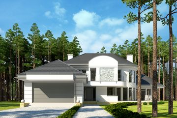 Projekt domu LK&1012 - z pełnym piętrem dom o powierzchni 218,10 m², dach kopertowy - ujęcie 3