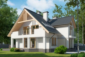 Projekt domu LK&1010 - parterowy z poddaszem dom o powierzchni 157,09 m², dach dwuspadowy - ujęcie 2