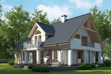 Projekt domu LK&1010 - parterowy z poddaszem dom o powierzchni 157,09 m², dach dwuspadowy - ujęcie 3