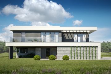 Projekt domu LK&1777 - z pełnym piętrem dom o powierzchni 250,38 m², dach płaski - ujęcie 2