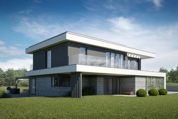 Projekt domu LK&1777 - z pełnym piętrem dom o powierzchni 250,38 m², dach płaski - ujęcie 3