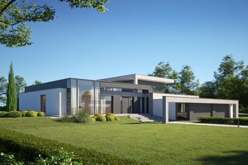 Projekt domu LK&1732 - z pełnym piętrem dom o powierzchni 518,12 m², dach płaski - ujęcie 2