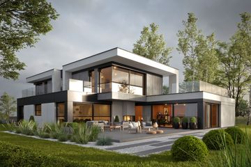  Projekt domu LK&1695 (LKP1055) - projekt domu z pełnym piętrem - Zdjęcie 1