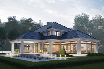  Projekt domu LK&1650 (LKP1071) - projekt domu parterowego z poddaszem - Zdjęcie 1