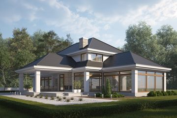  Projekt domu LK&1650 (LKP1071) - projekt domu parterowego z poddaszem - Zdjęcie 2