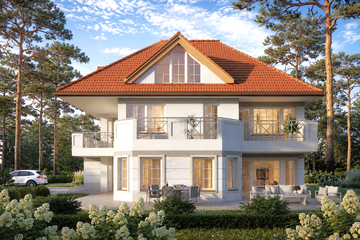 Projekt domu LK&1594 - z pełnym piętrem dom o powierzchni 260,64 m², dach wielospadowy - ujęcie 4