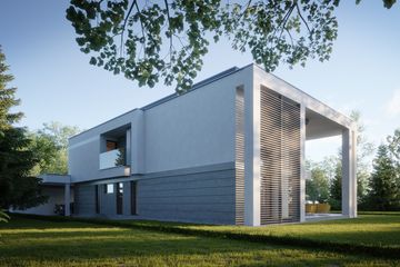 Projekt domu LK&1561 - z pełnym piętrem dom o powierzchni 284,34 m², dach płaski - ujęcie 4