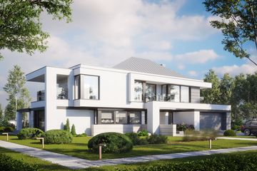 Projekt domu LK&1556 - z pełnym piętrem dom o powierzchni 377,15 m², dach kopertowy - ujęcie 2