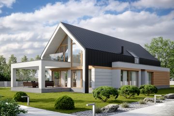 Projekt domu LK&1553 - parterowy z poddaszem dom o powierzchni 230,30 m², dach dwuspadowy - ujęcie 3