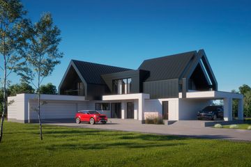 Projekt domu LK&1552 - parterowy z poddaszem dom o powierzchni 253,89 m², dach wielospadowy, koszt budowy 787 000 zł - ujęcie frontu