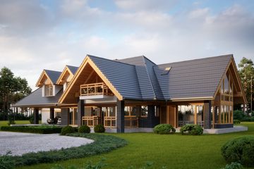 Projekt domu LK&1546 - parterowy z poddaszem dom o powierzchni 295,23 m², dach wielospadowy - ujęcie 2