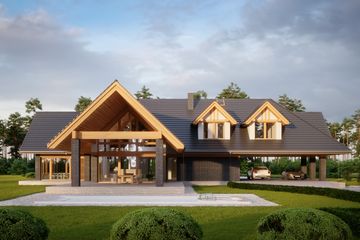Projekt domu LK&1546 - parterowy z poddaszem dom o powierzchni 295,23 m², dach wielospadowy - ujęcie 4