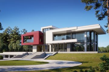 Projekt domu LK&1540 - z pełnym piętrem dom o powierzchni 316,89 m², dach płaski - ujęcie 2