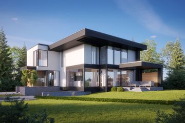 Projekt domu LK&1519 - z pełnym piętrem dom o powierzchni 214,23 m², dach płaski - ujęcie 2