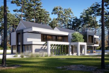 Projekt domu LK&1510 - z pełnym piętrem dom o powierzchni 469,89 m², dach płaski - ujęcie 3