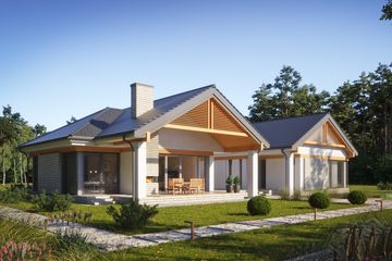 Projekt domu LK&1489 - parterowy dom o powierzchni 270,58 m², dach dwuspadowy - ujęcie 4