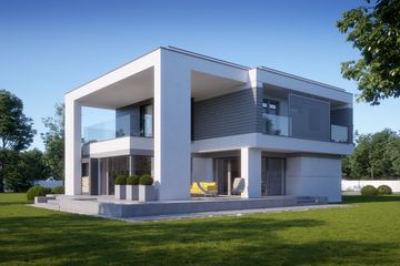 Projekt domu LK&1484 - z pełnym piętrem dom o powierzchni 185,65 m², dach płaski - ujęcie 3