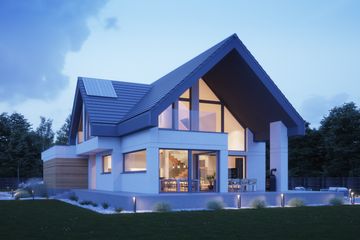 Projekt domu LK&1475 - parterowy z poddaszem dom o powierzchni 185,80 m², dach dwuspadowy - ujęcie 3
