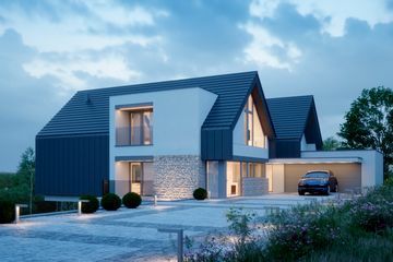 Projekt domu LK&1474 - parterowy z poddaszem dom o powierzchni 284,06 m², dach dwuspadowy - ujęcie 2