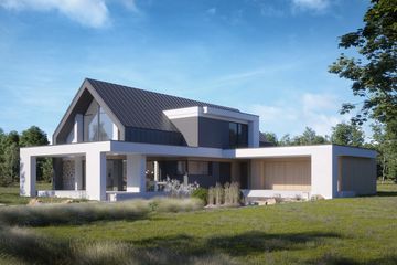 Projekt domu LK&1473 - parterowy z poddaszem dom o powierzchni 194,94 m², dach dwuspadowy - ujęcie 2