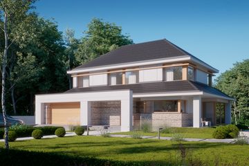 Projekt domu LK&1471 - z pełnym piętrem dom o powierzchni 192,95 m², dach kopertowy - ujęcie 2