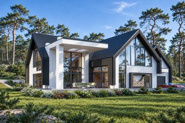 Projekt domu LK&1460 - parterowy z poddaszem dom o powierzchni 423,75 m², dach wielospadowy - ujęcie 2
