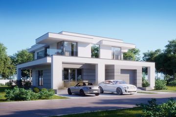 Projekt domu LK&1449 - z pełnym piętrem dom o powierzchni 209,46 m², dach płaski - ujęcie 2