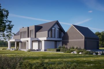 Projekt domu LK&1447 - z pełnym piętrem dom o powierzchni 235,49 m², dach dwuspadowy - ujęcie 2