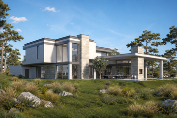 Projekt domu LK&1442 - z pełnym piętrem dom o powierzchni 358,55 m², dach płaski - ujęcie 2