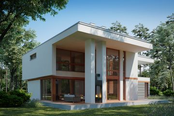 Projekt domu LK&1441 - z pełnym piętrem dom o powierzchni 260,30 m², dach płaski - ujęcie 2