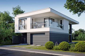 Projekt domu LK&1440 - z pełnym piętrem dom o powierzchni 165,26 m², dach płaski - ujęcie 3