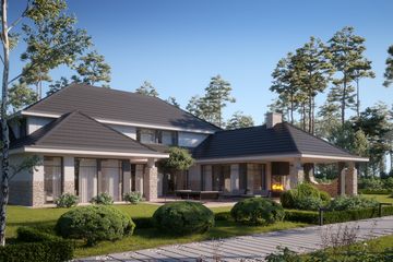 Projekt domu LK&1435 - z pełnym piętrem dom o powierzchni 423,92 m², dach kopertowy - ujęcie 2