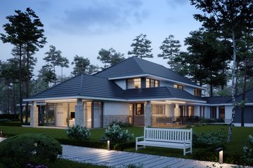 Projekt domu LK&1435 - z pełnym piętrem dom o powierzchni 423,92 m², dach kopertowy - ujęcie 5