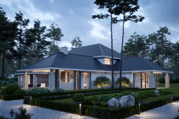 Projekt domu LK&1435 - z pełnym piętrem dom o powierzchni 423,92 m², dach kopertowy - ujęcie 6