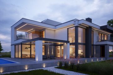 Projekt domu LK&1434 - z pełnym piętrem dom o powierzchni 341,57 m², dach kopertowy - ujęcie 2