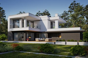 Projekt domu LK&1429 - z pełnym piętrem dom o powierzchni 224,24 m², dach płaski - ujęcie 3