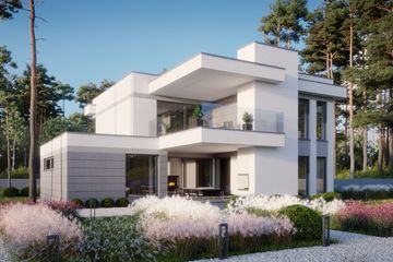 Projekt domu LK&1427 - z pełnym piętrem dom o powierzchni 240,08 m², dach płaski - ujęcie 3