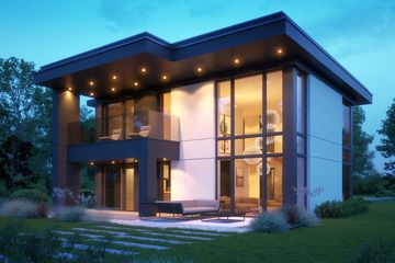 Projekt domu LK&1417 - z pełnym piętrem dom o powierzchni 131,74 m², dach kopertowy, koszt budowy 393 000 zł - ujęcie frontu
