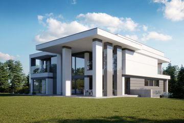 Projekt domu LK&1415 - z pełnym piętrem dom o powierzchni 350,15 m², dach płaski - ujęcie 3