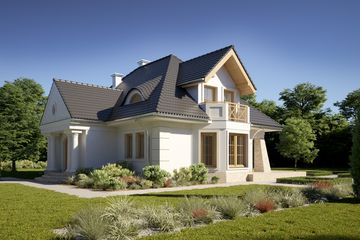 Projekt domu LK&1410 - parterowy z poddaszem dom o powierzchni 183,87 m², dach kopertowy - ujęcie 2