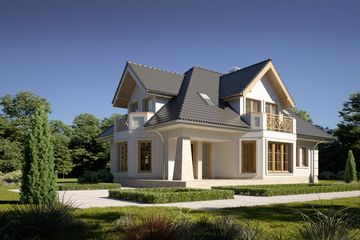 Projekt domu LK&1410 - parterowy z poddaszem dom o powierzchni 183,87 m², dach kopertowy - ujęcie 3