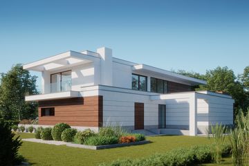 Projekt domu LK&1408 - z pełnym piętrem dom o powierzchni 284,27 m², dach płaski - ujęcie 4